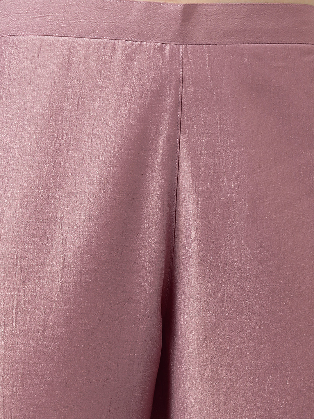 Mauve Silk Blend Embroidered Regular Kurta Set