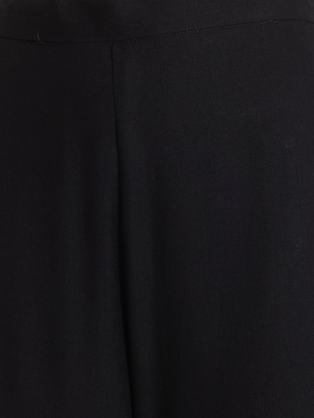 Janasya Women's Black Rayon Solid Tie-up Co-Ord Set