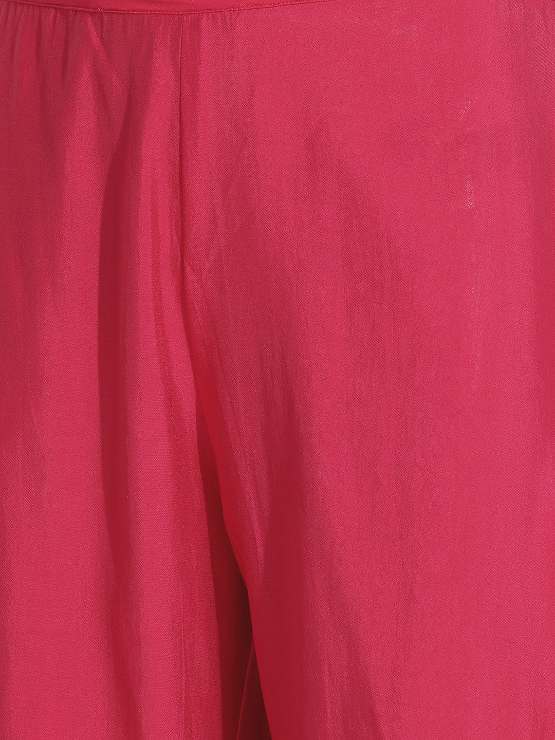 Janasya Women's Pink Silk Blend Embroidered A-Line Co-Ord Set