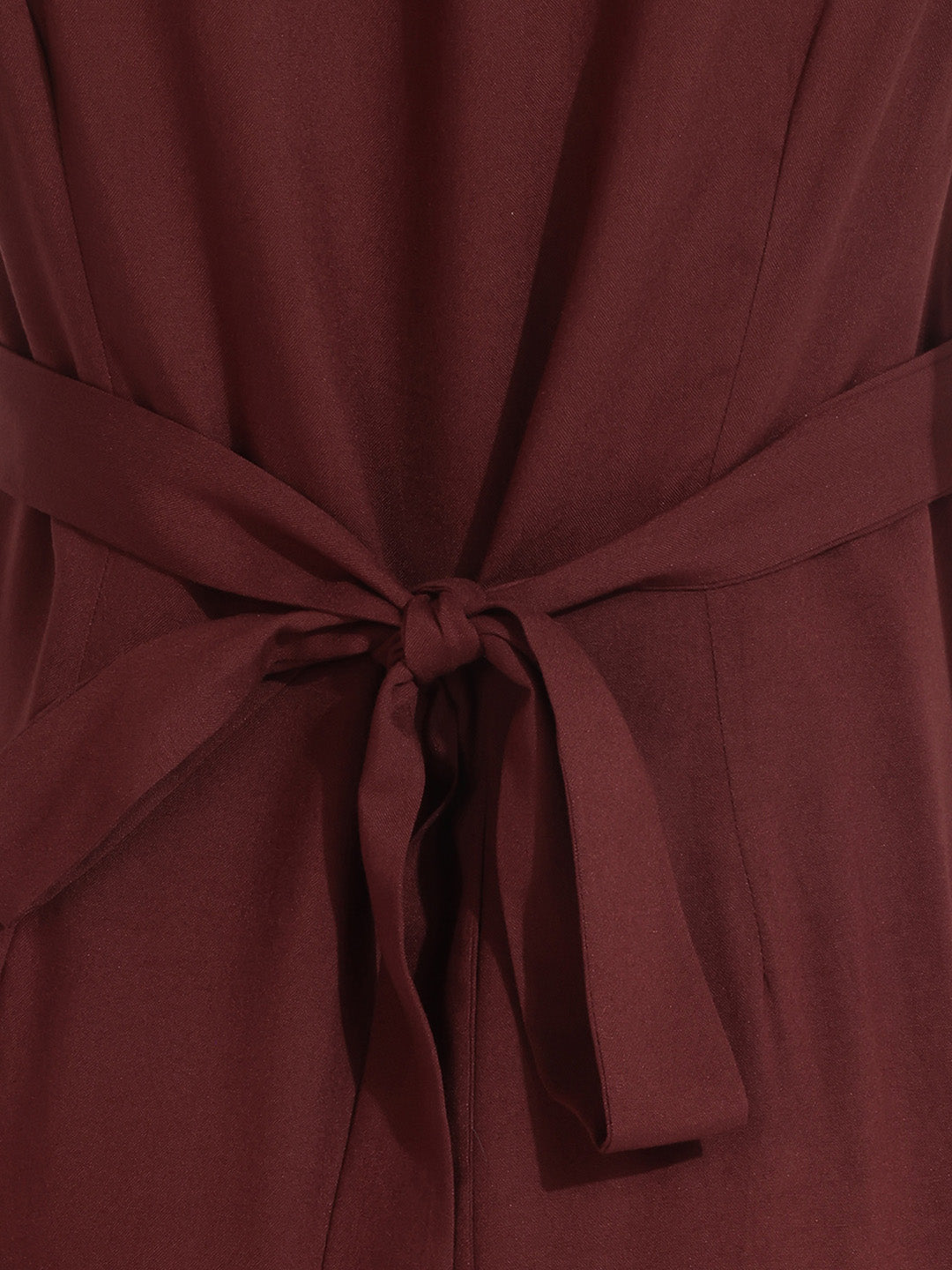 Janasya Women's Brown Rayon Solid A-Line Dress