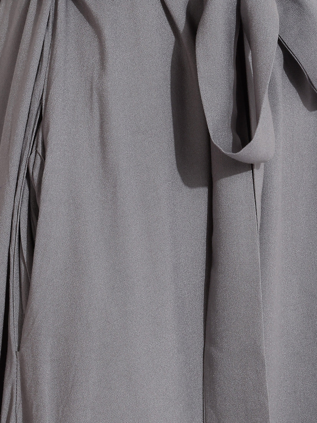 Janasya Women's Grey Rayon Solid Fit & Flare Dress