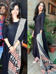 Black Rayon Solid Kurta with Dupatta Black Rayon Solid Kurta with Dupatta