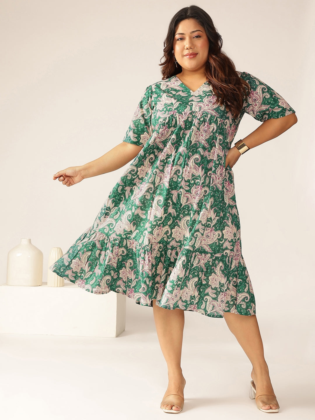 cotton dresses for plus size ladies Jsaierl Cotton Linen Dresses Women Short Sleeve Summer Plus Size Midi Dress Cute Solid Color V Neck Dress Lightweight Beachy Dresses 2023, Women's,