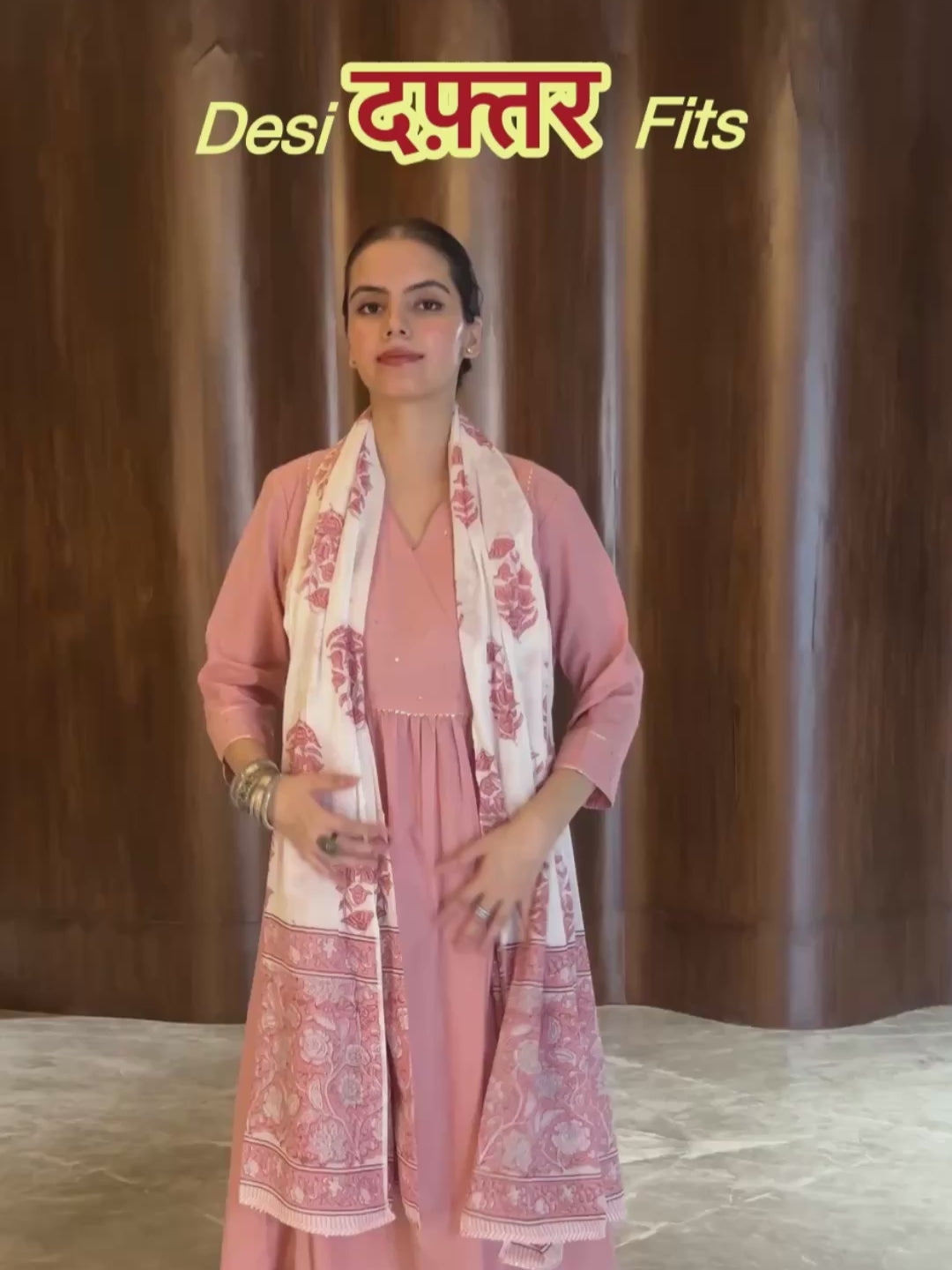 Light Pink Pure Cotton Floral Printed A-line Kurta Set