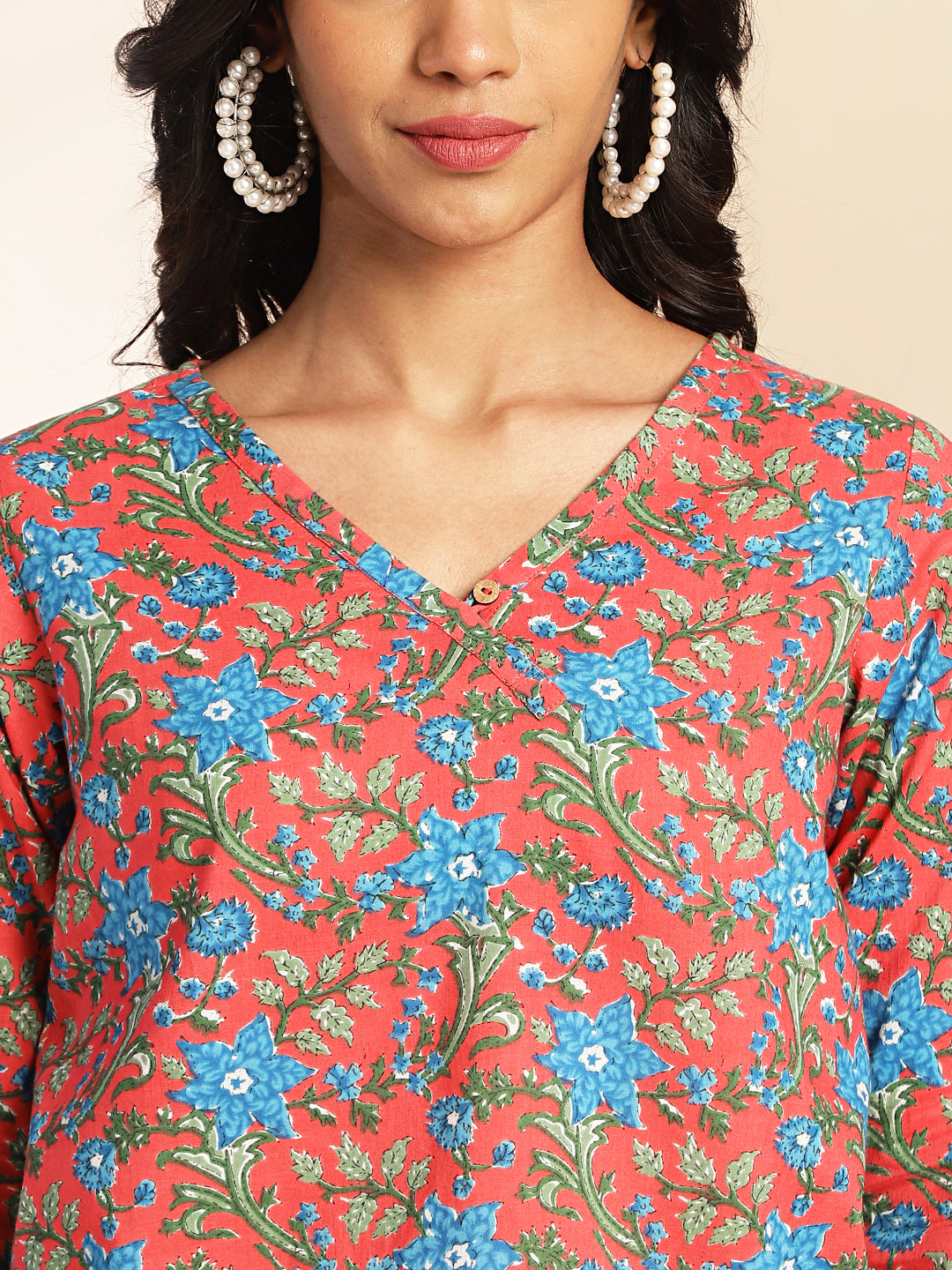 Pink Cotton Floral Printed Co-Ord Set Pink Cotton Floral Printed Co-Ord Set