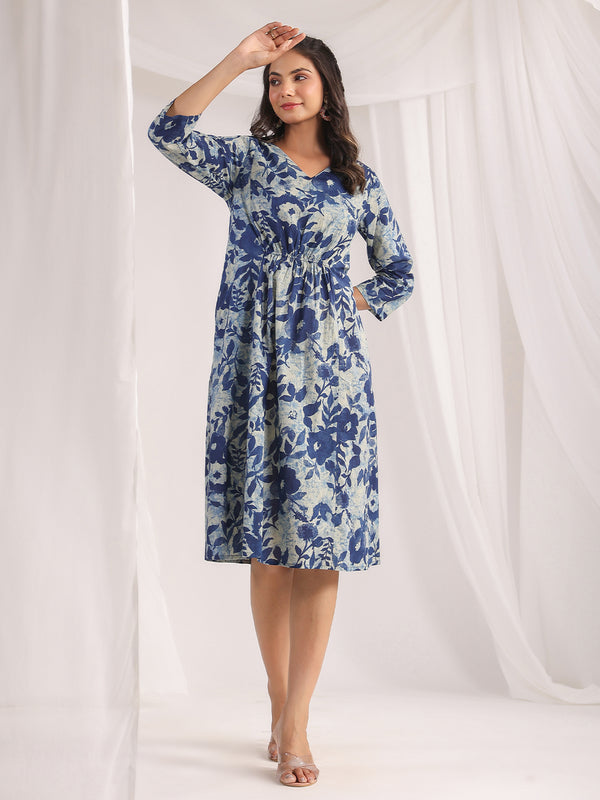 Indigo Floral Charm Dress