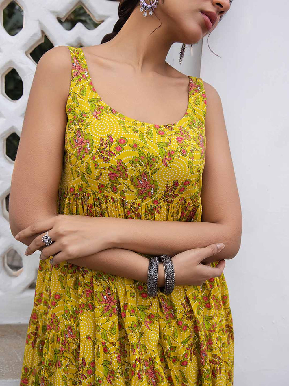 Mustard Meadow Collar Box Pleat Kurta main image 0