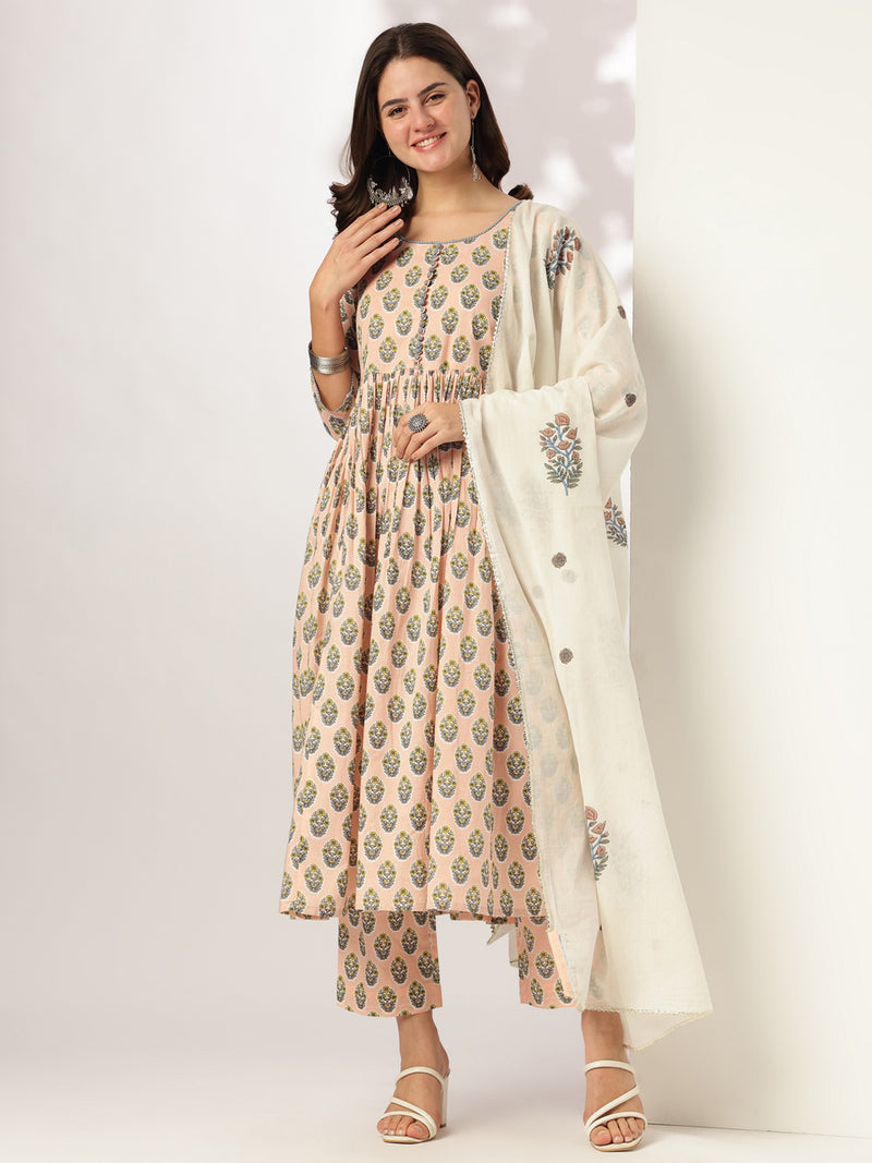 Pure Cotton Kurta And Pant Set With Beautiful Prints main image 0