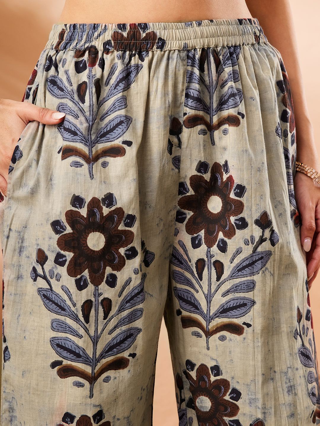 【オーダーページ】hazuniya_ Janasya Women's Multicolor Pure Cotton Floral Printed A-line Co-ord Se