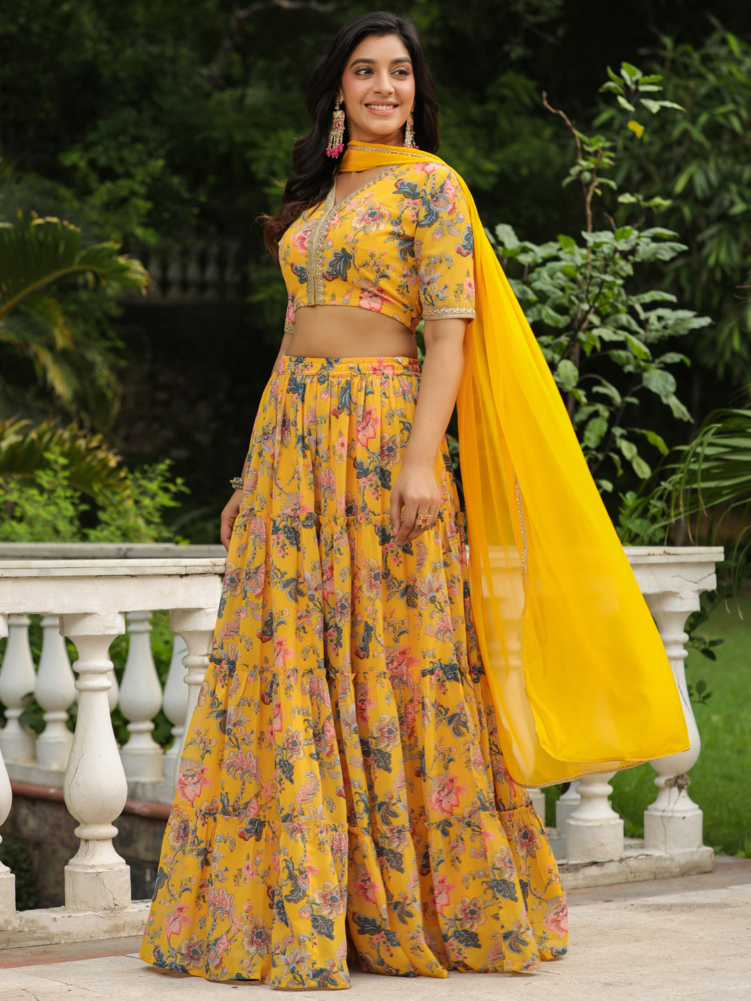 On sale georgette floral lehenga choli online