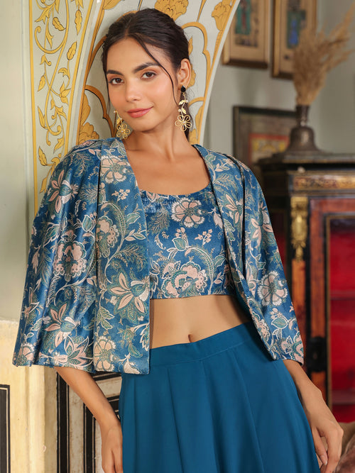 indo western with shawl