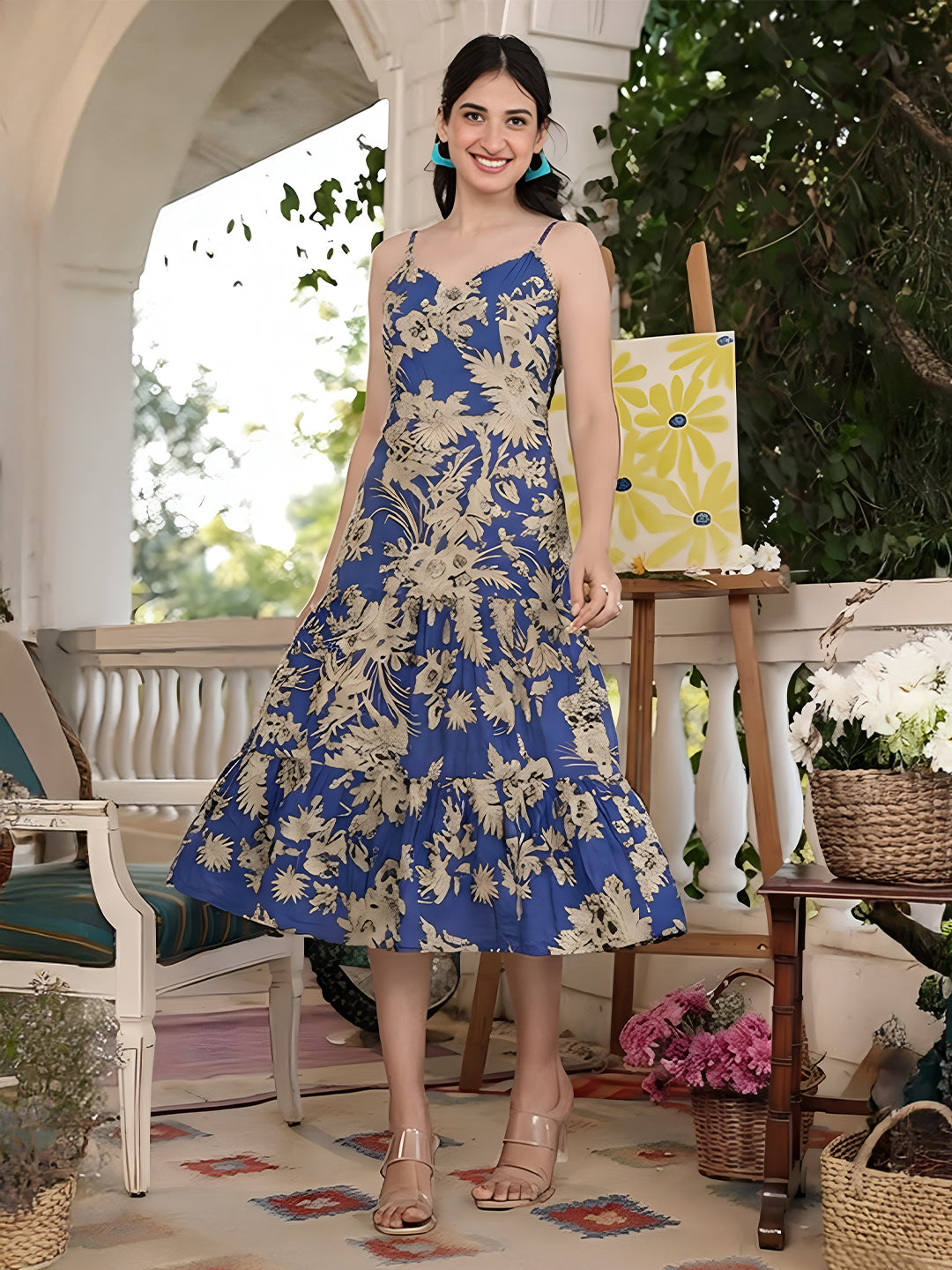 janasya cotton dress Janasya Women's Red Pure Cotton Printed A-line Dress