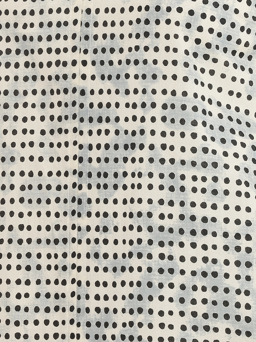 Janasya Women's Cream Pure Cotton Polka Dot Printed A-Line Dress