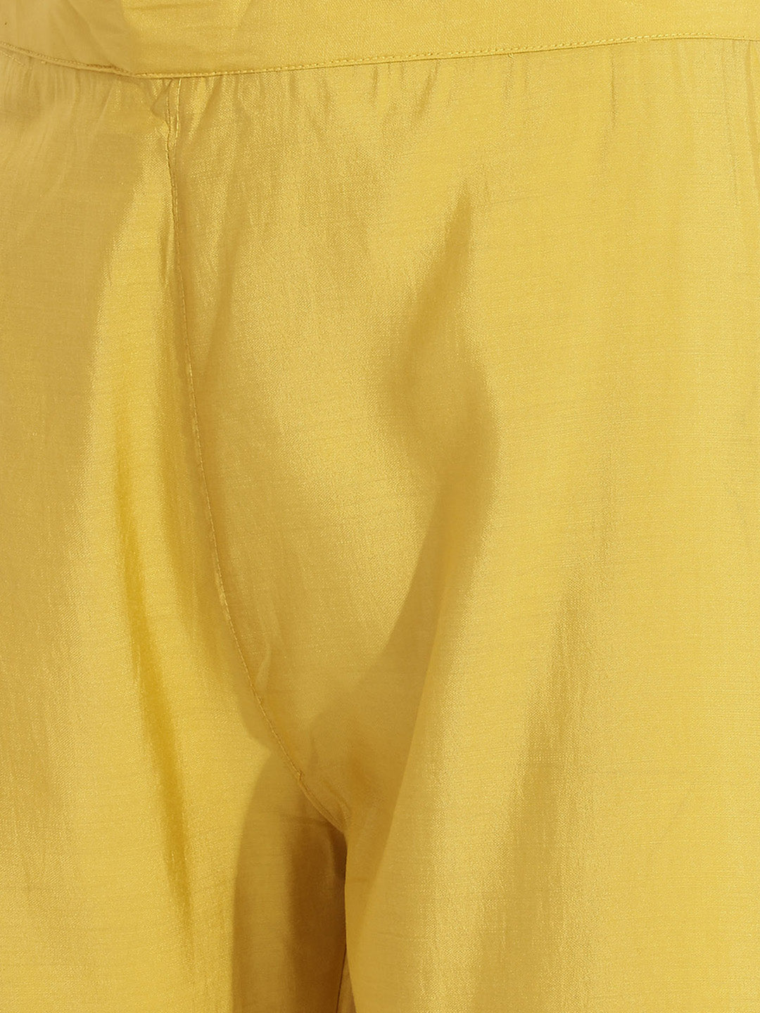 Janasya Women's Yellow Silk Blend Embroidered Straight Kurta Set