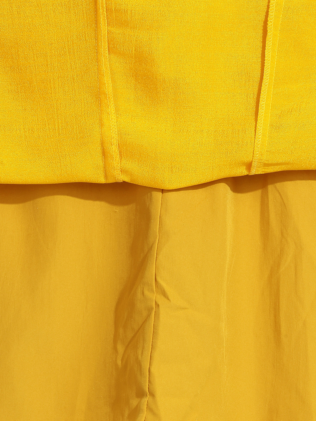 Janasya Women's Yellow Silk Blend Yoke Embroidered Anarkali Kurta Set with Jacquard Dupatta