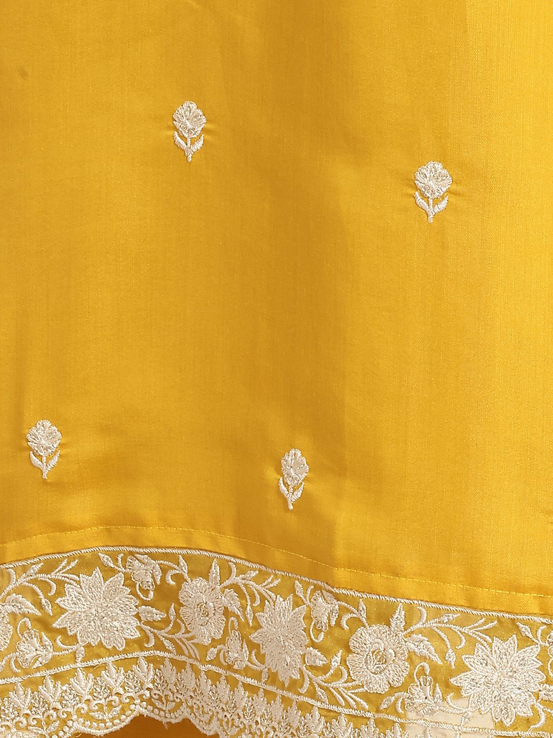 Janasya Women's Yellow Silk Blend Embroidered Straight Kurta Set with Thread Work Dupatta