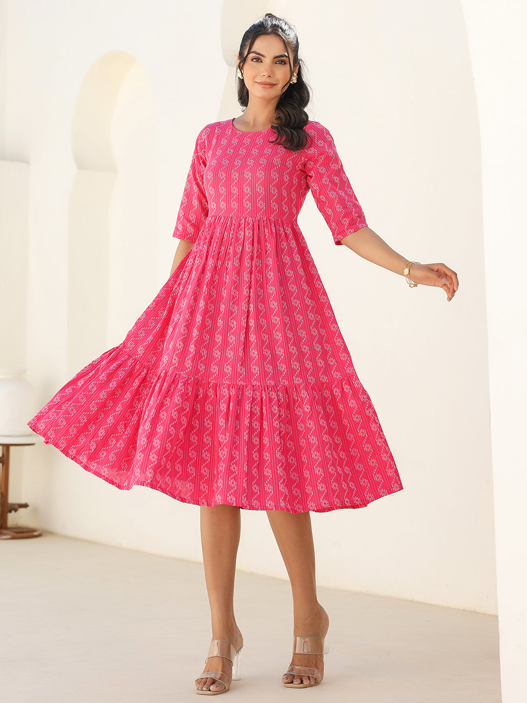 pink western dress New Mens Cotton Shirt-8006-P-Pink Shirt Brigalow durable and suitable for daily wear Pink Cotton Woven Design Tiered