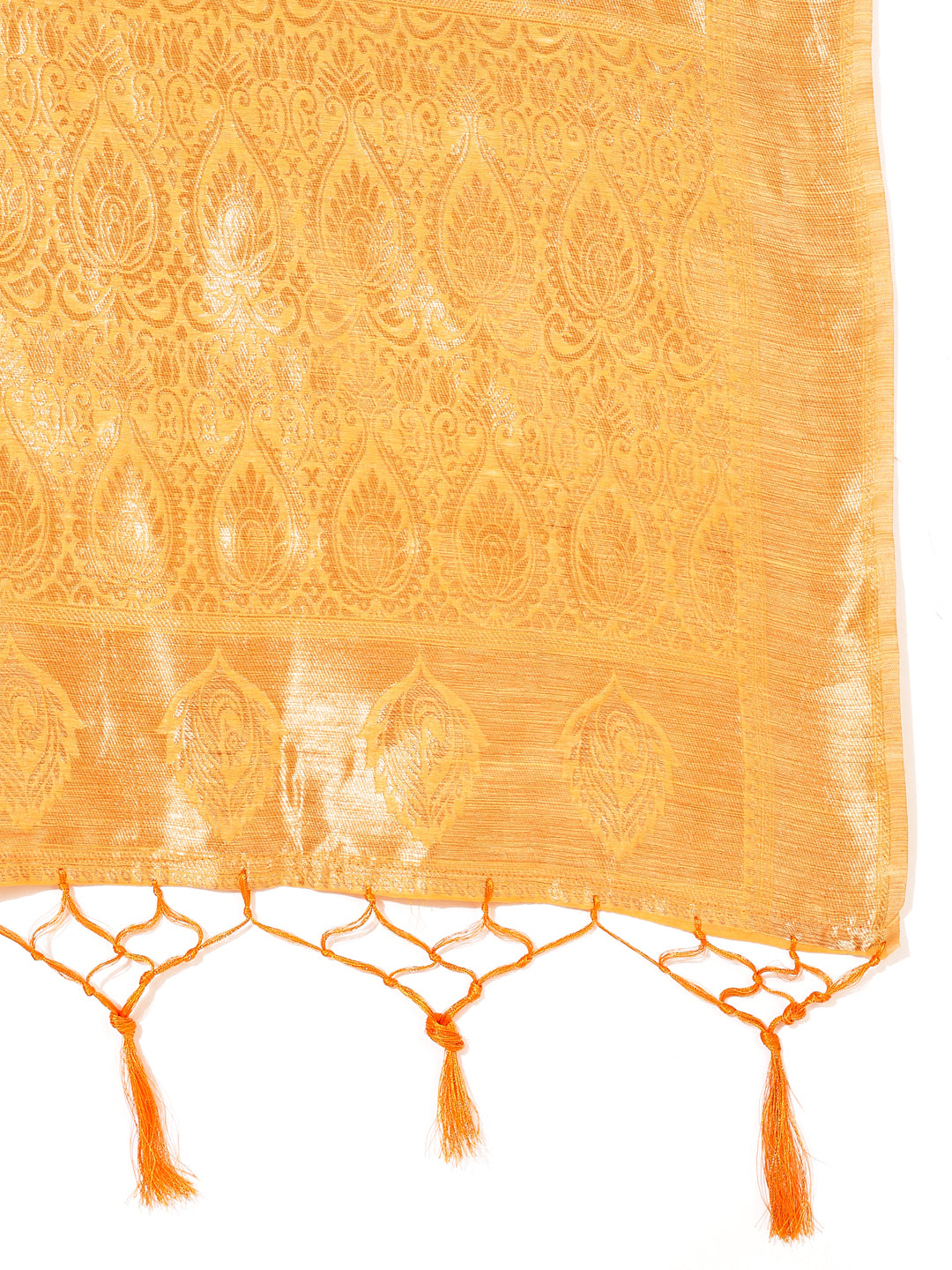Light Yellow Chanderi Silk Woven Ethnic Motifs Saree with Unstitched Blouse Piece Janasya