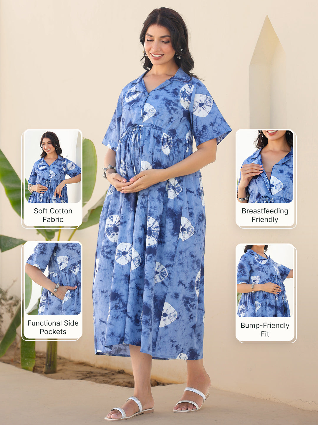 princess polly baby blue dress Blue Maternity Dresses main image 1