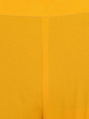 Mustard Poly Crepe Gold Print Kurta with Pant