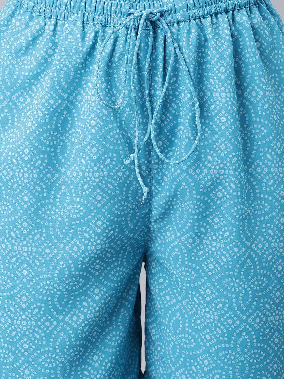 Women's-Light-Blue-Georgette-Bandhani-Print-Kurta-with-Sharara-and-Dupatta