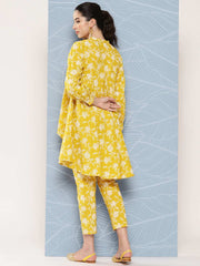 Mustard Cotton Floral Printed Co-ords Set