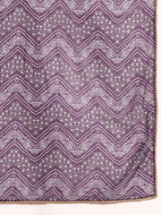 Purple Crepe Silk Yoke Embroidered Kurta with Pant and Dupatta