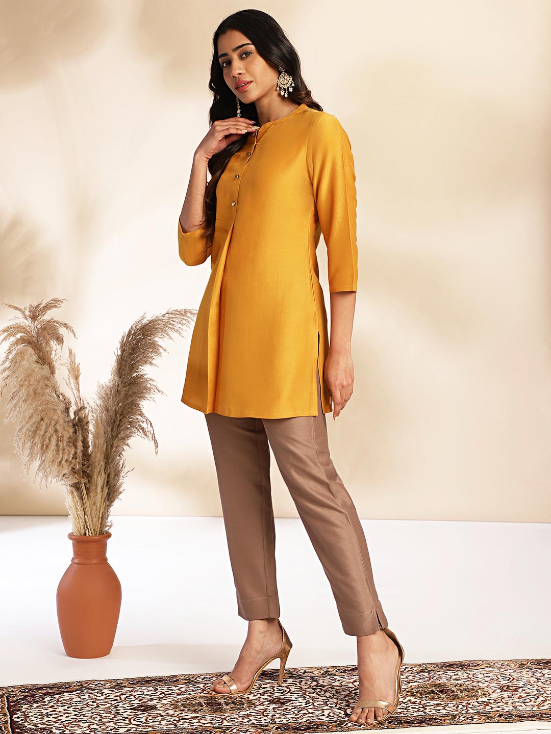 Mustard Chinnon Solid Co ord Set