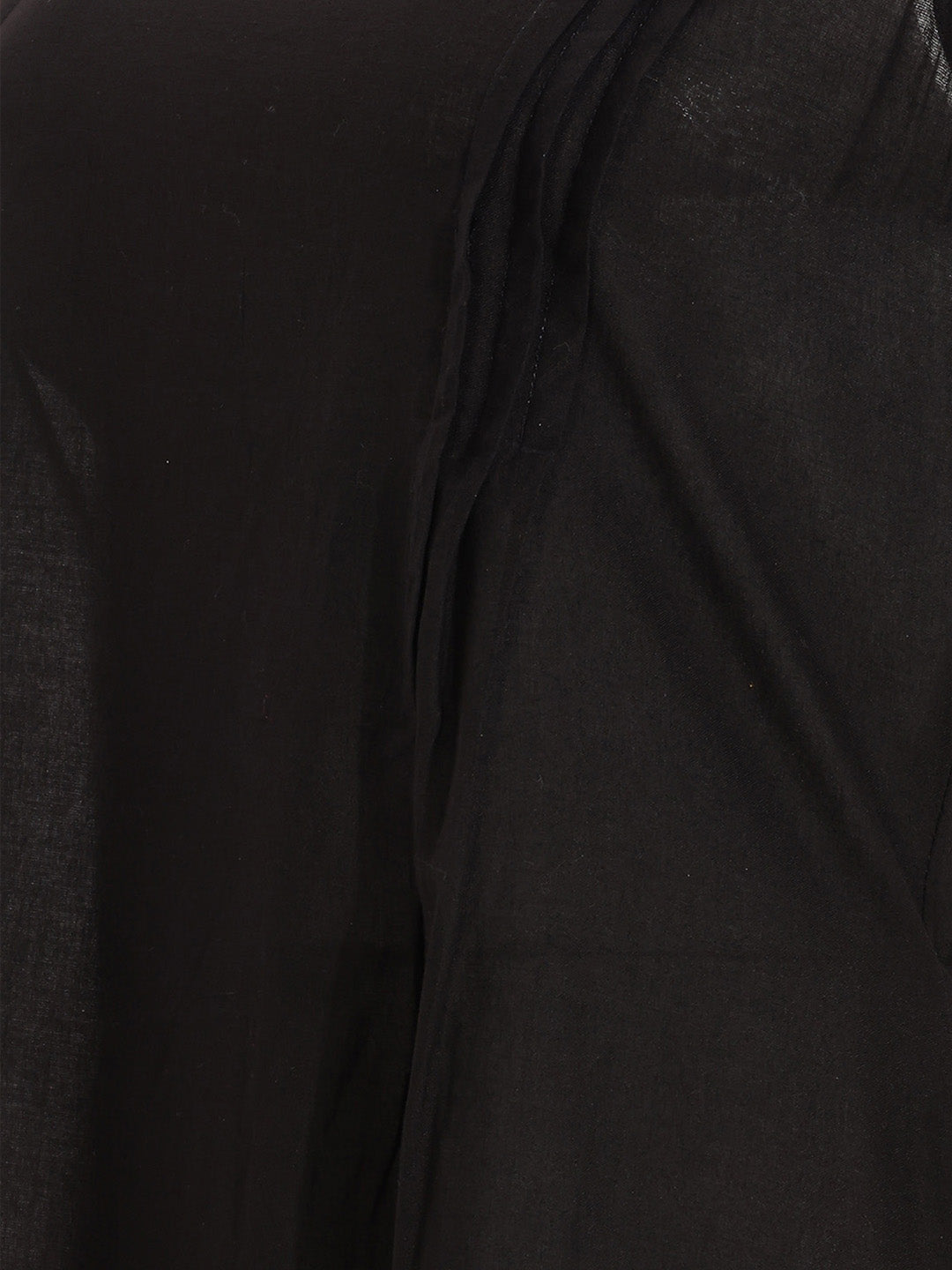 Janasya Women's Black Pure Cotton Shiffli Solid  A-Line Dress