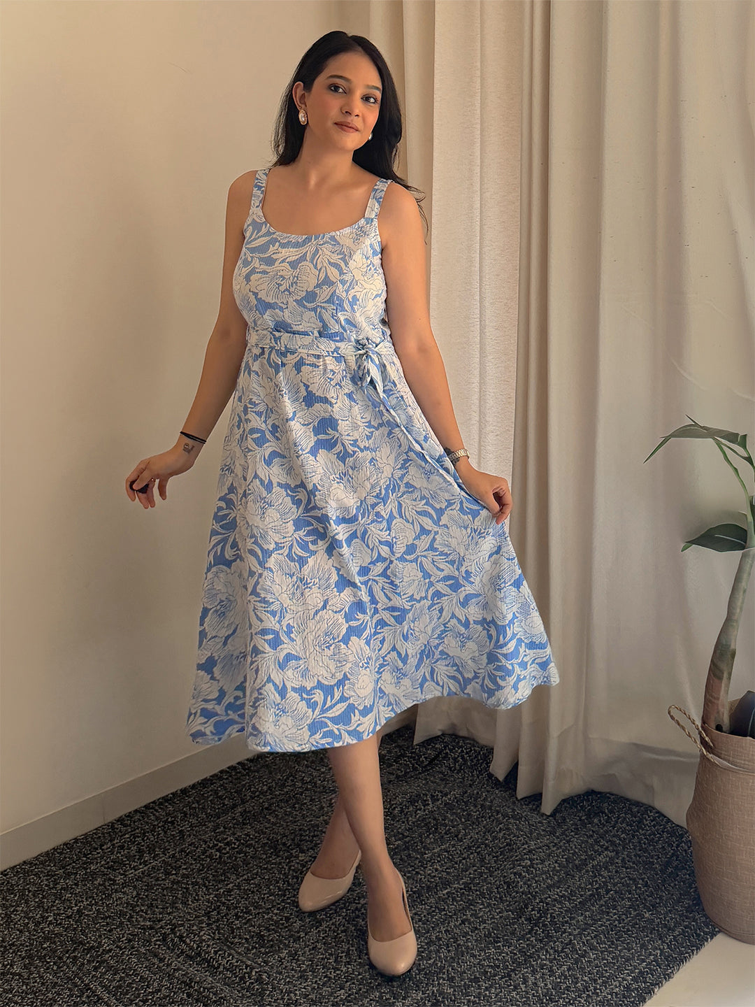 janasya cotton dress Janasya Women's Multicolor Cotton Floral Printed Ruffled Maxi Dresses