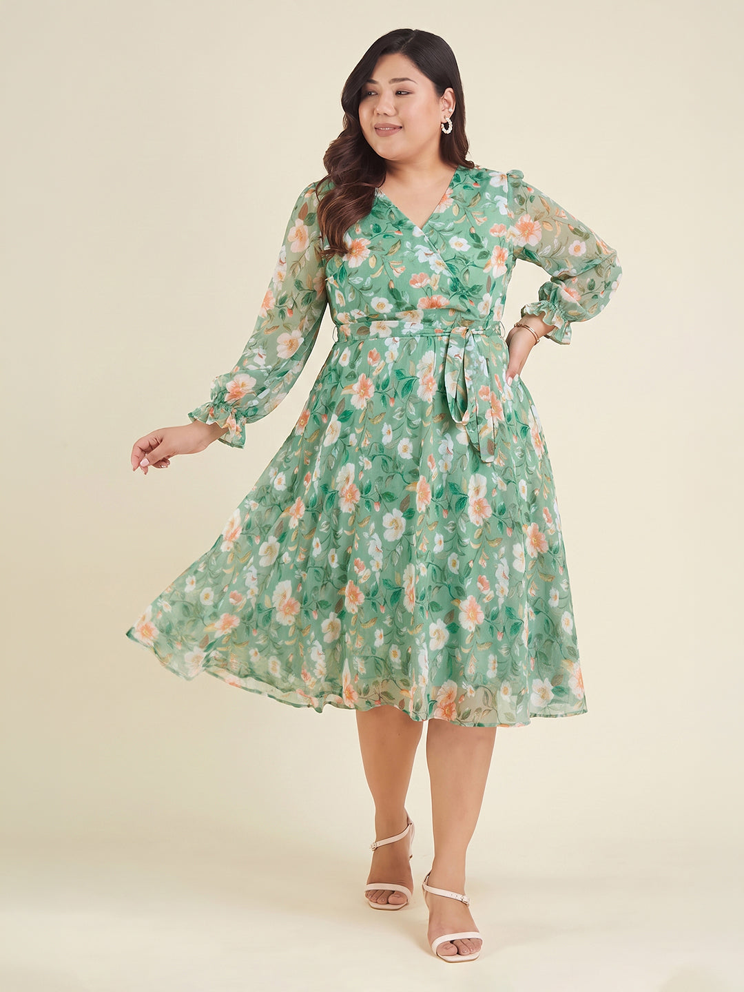Chiffon Floral Mint Green Dress Mint Floral Chiffon Maxi Dress – Theisle Wear