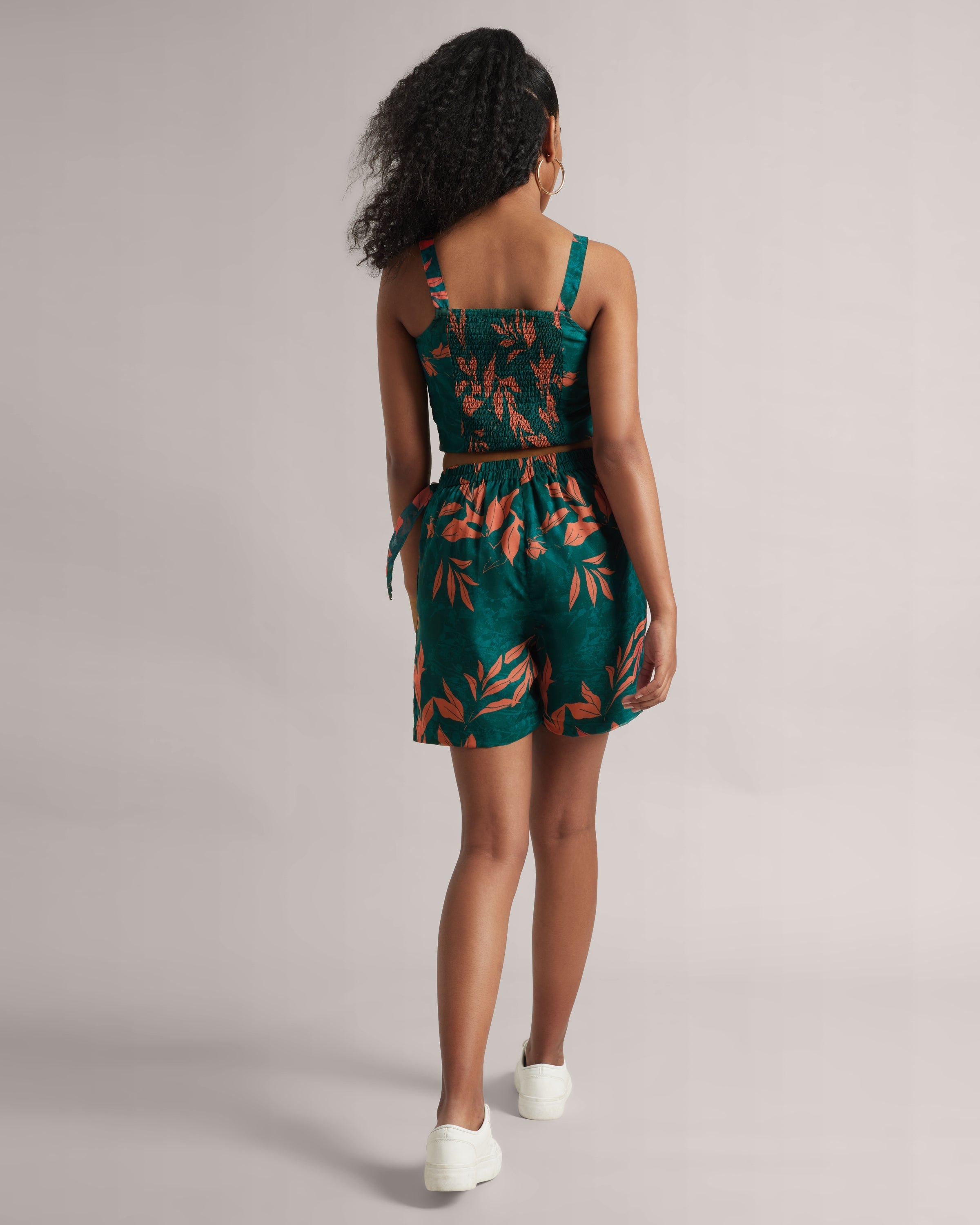 Dark Teal Floral Skort Co-Ord Set