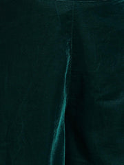 Green Velvet Embroidered Kurta with Palazzo and Dupatta Janasya Gold-Discontinue
