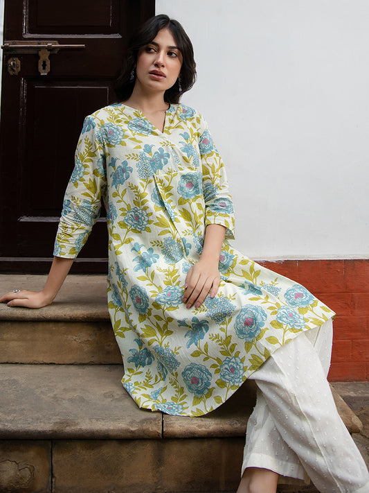 Janasya Women's Blue Cotton Tunic(JNE3669) at Rs 299/piece, Cotton Tunics  in Surat