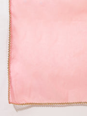 Pink Crepe Silk Yoke Embroidery Kurta with Pant and Dupatta